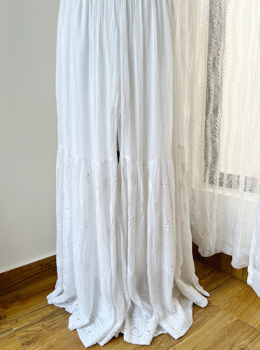 Georgette Sharara with Chikankari & Mukaish