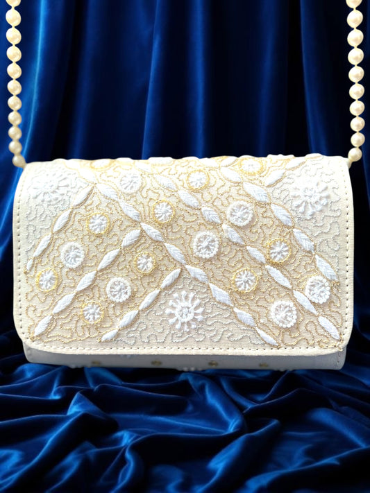 Tissue Chanderi Chikankari Sling Bag