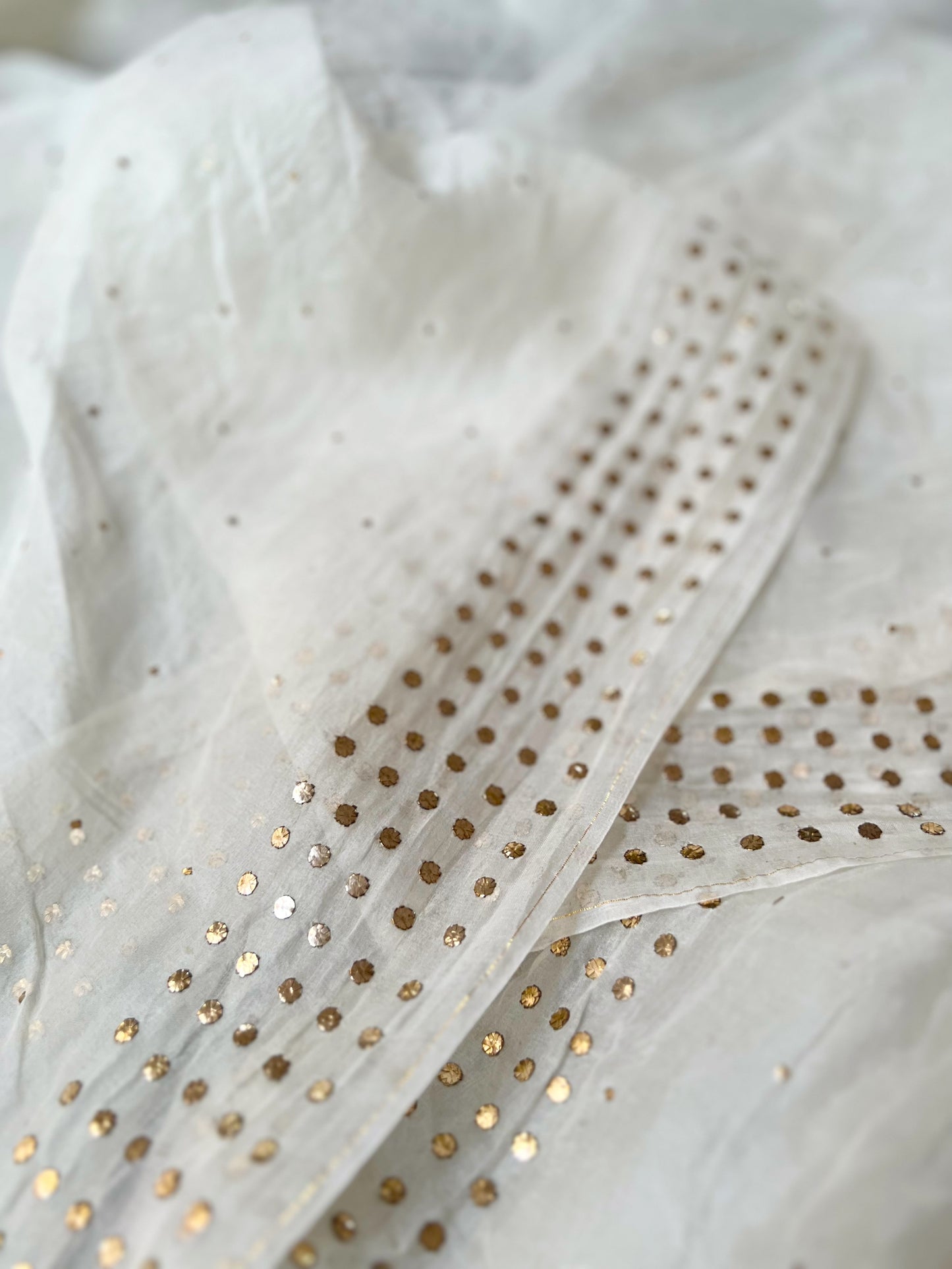 Organza Silk Dupatta with Handcrafted Mukaish Work – Elegant & Lightweight