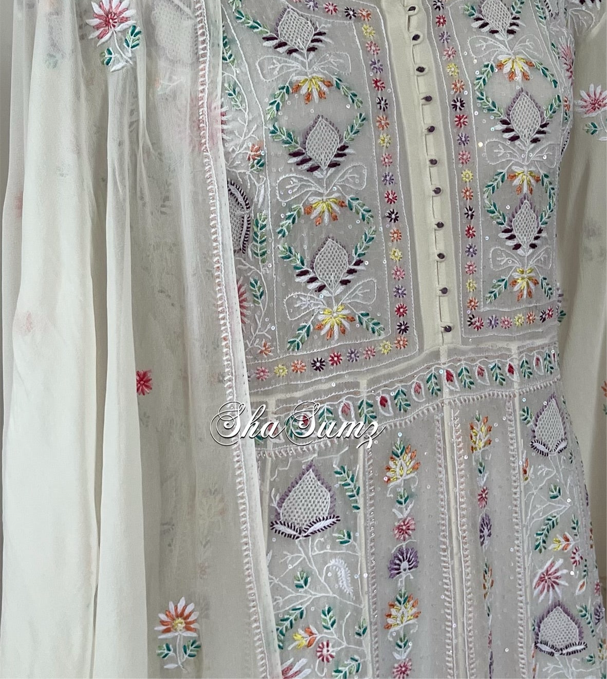 ShaSumz Signature anarkali with multicolour resham