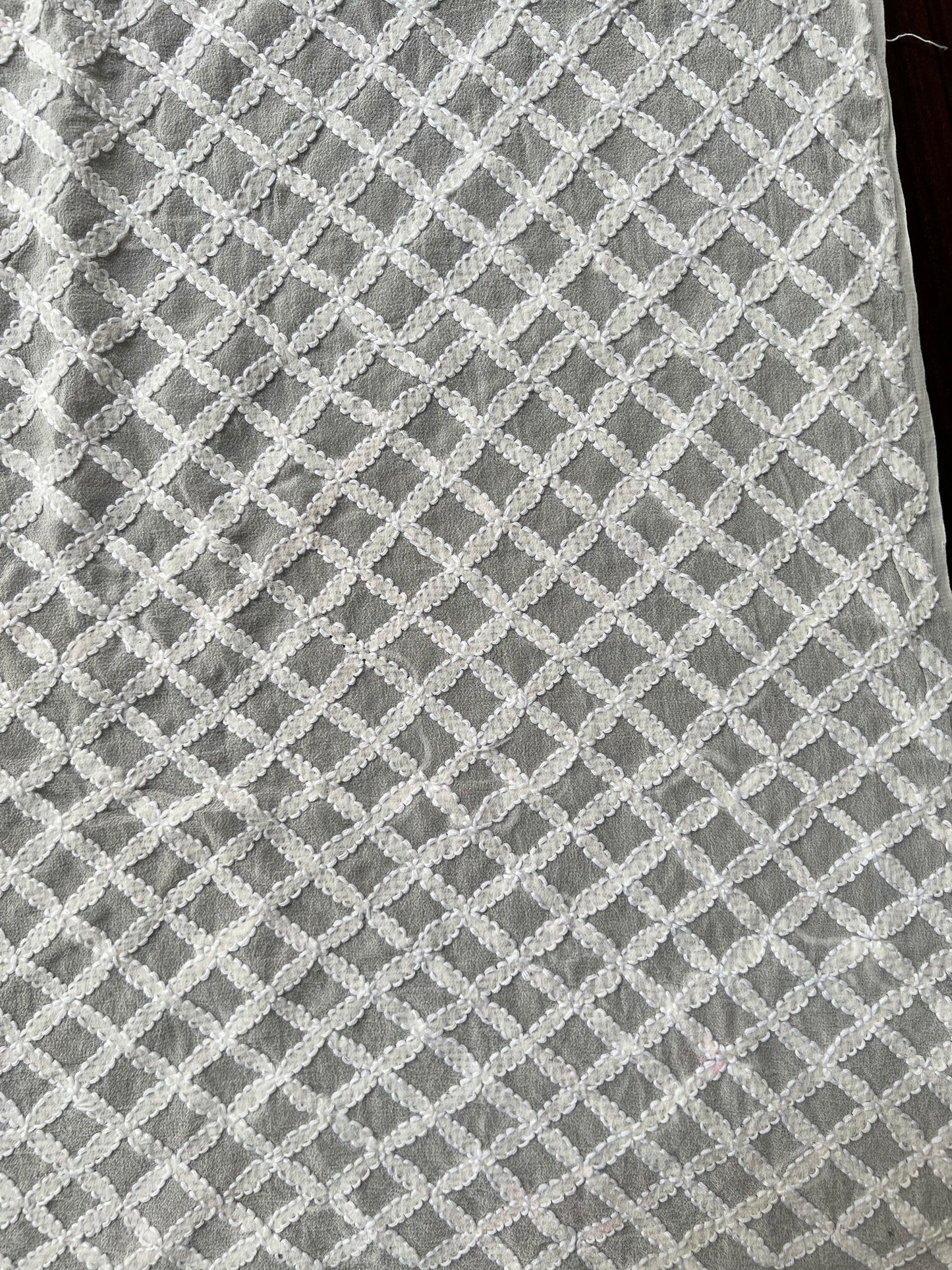 Pure Georgette Blouse Fabric with Chikankari
