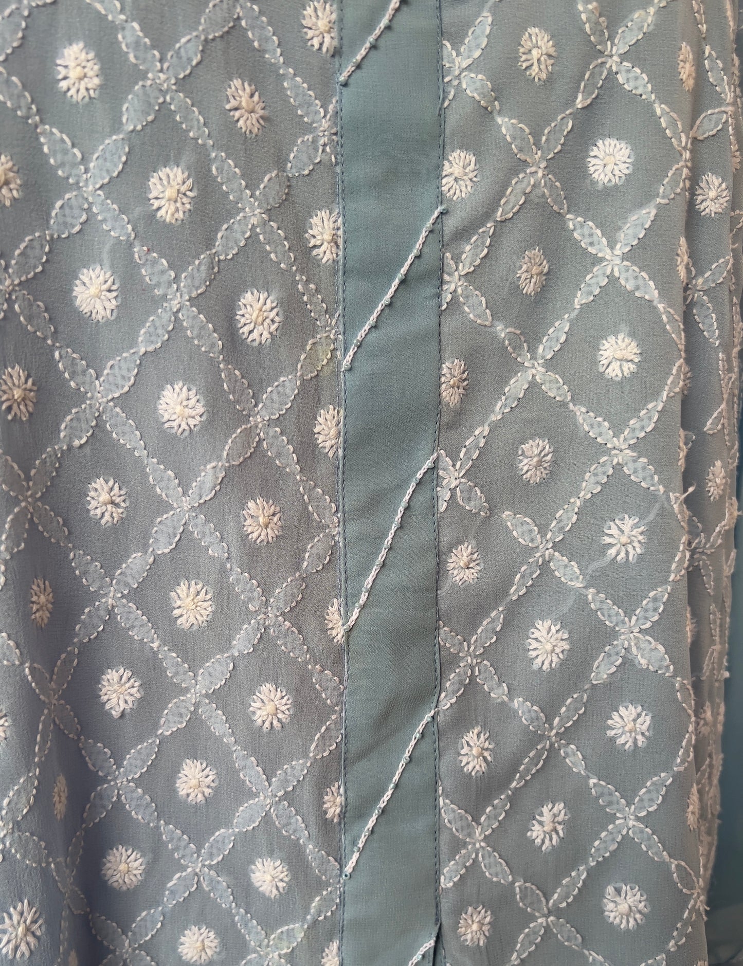 Powder Blue Shirt with Chikankari