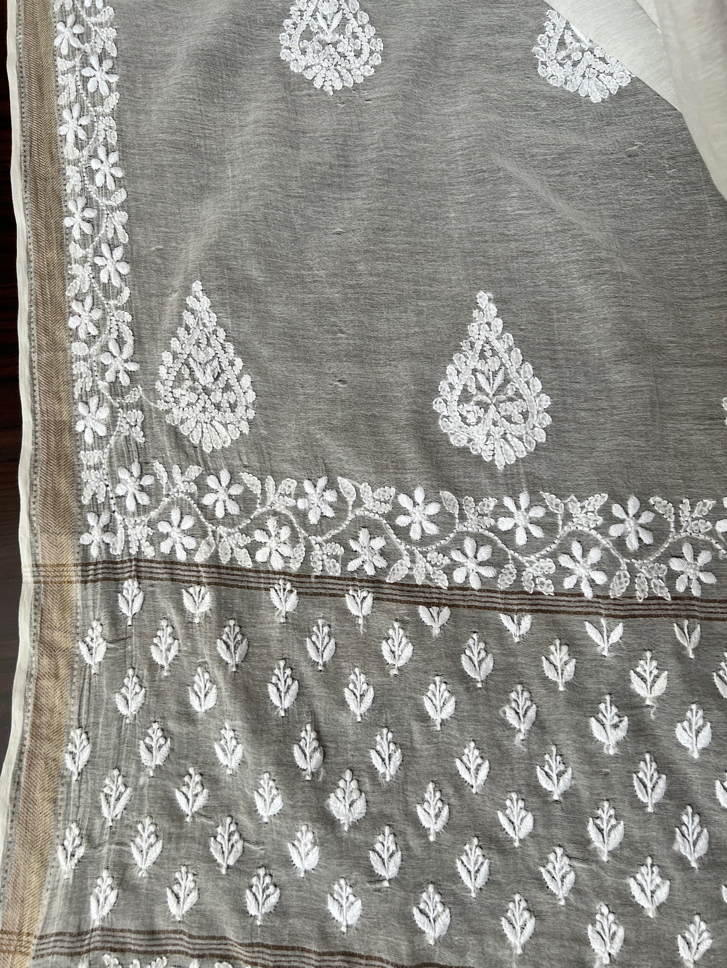 Chanderi Dupatta with Chikankari