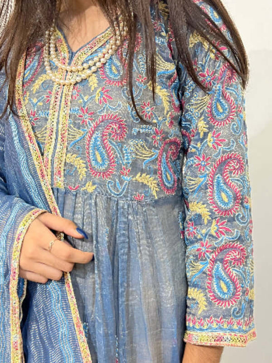 Multicolor Tissue chanderi preshwaz