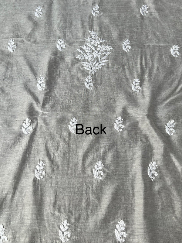 Premium unstitched Chanderi Kurti with handcrafted Chikankari embroidery, fully customizable and dyeable in any color – perfect for elegant ethnic fashion by ShaSumz.