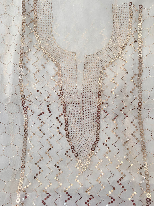 Pure Organza Silk Mukaish Kurta & Dupatta Set