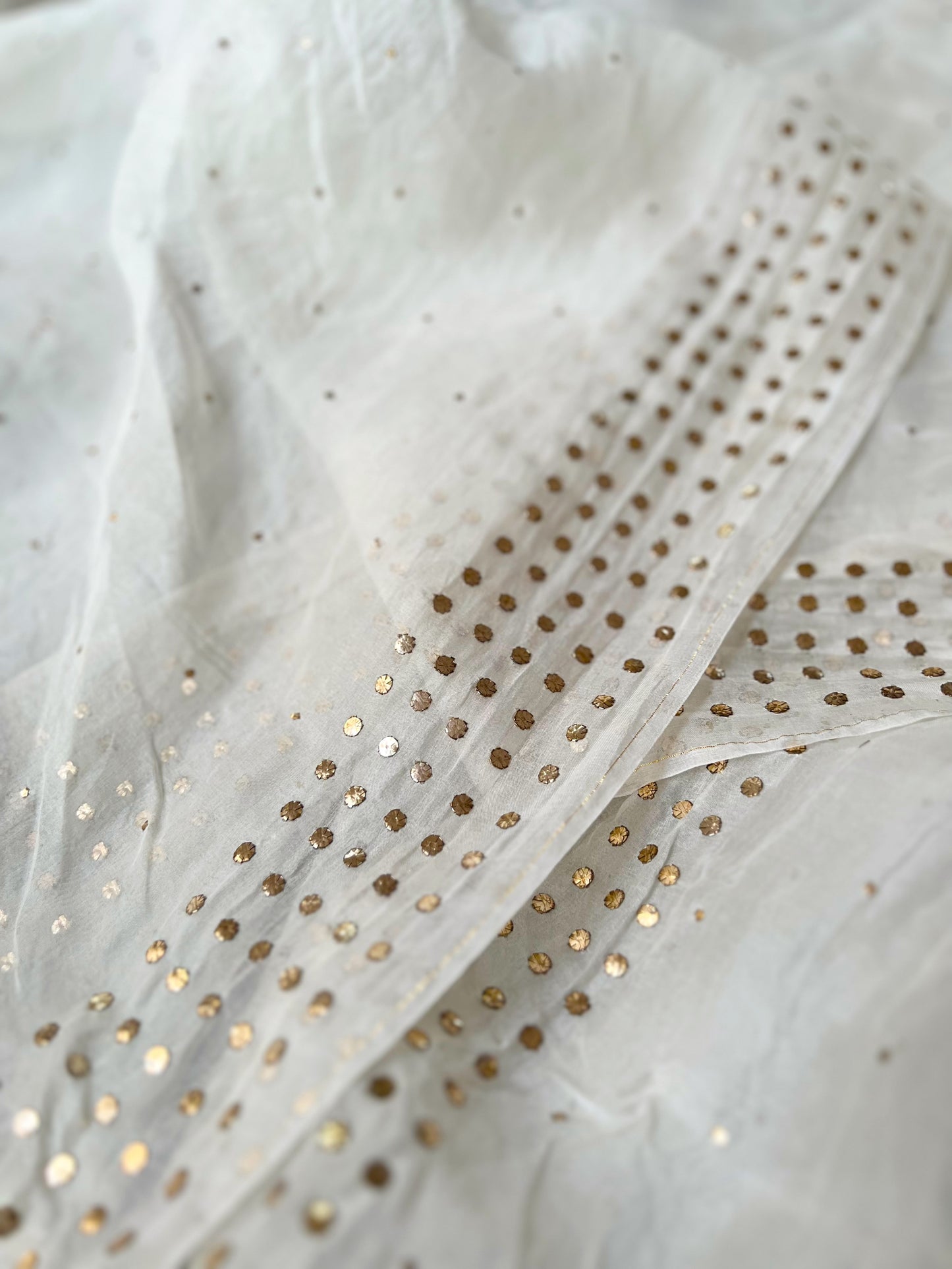 Organza Silk Dupatta with Handcrafted Mukaish Work – Elegant & Lightweight