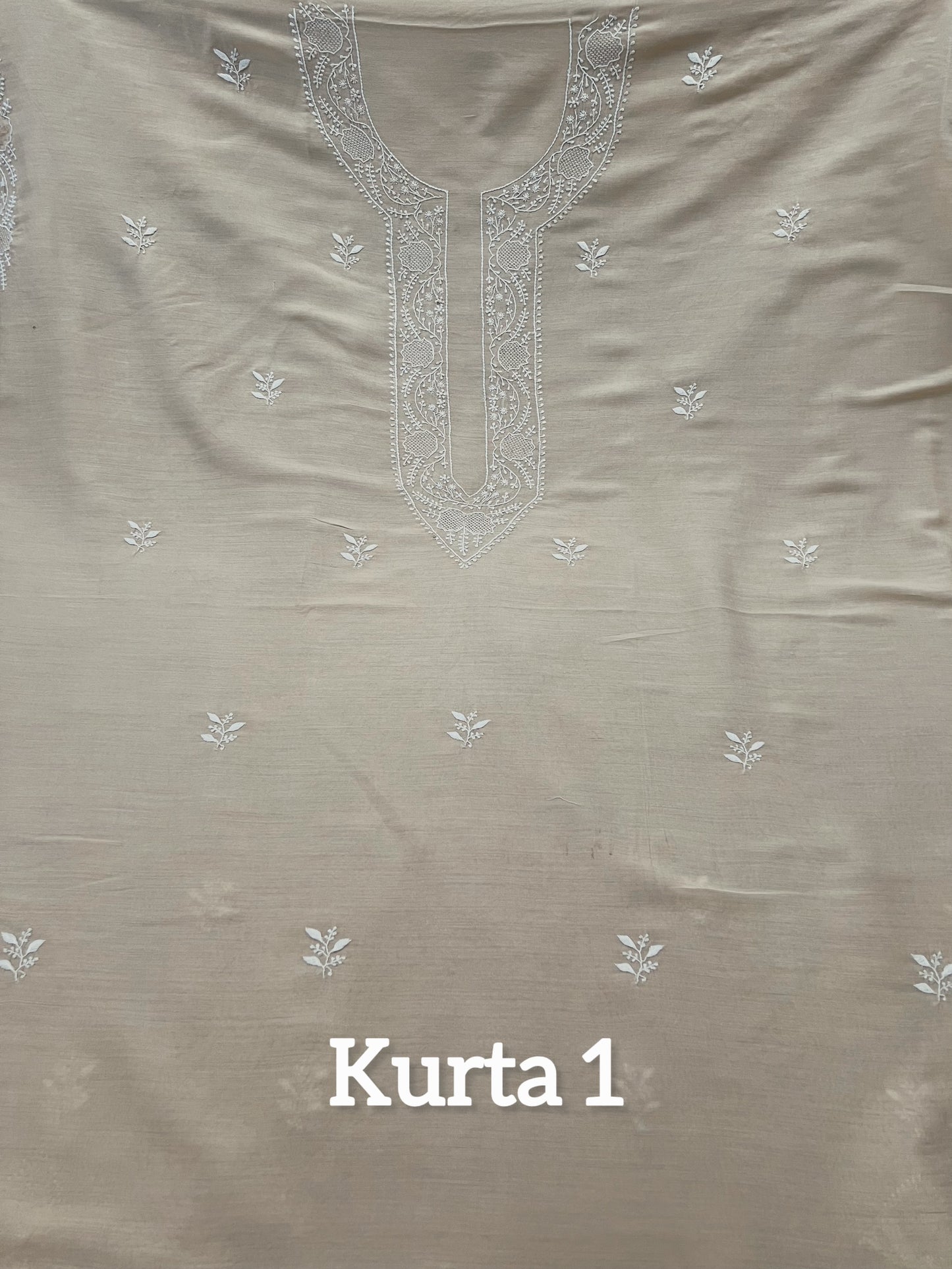 Pure Munga Silk Kurta with Chikankari
