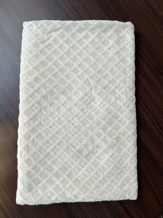 Pure Georgette Blouse Fabric with Chikankari