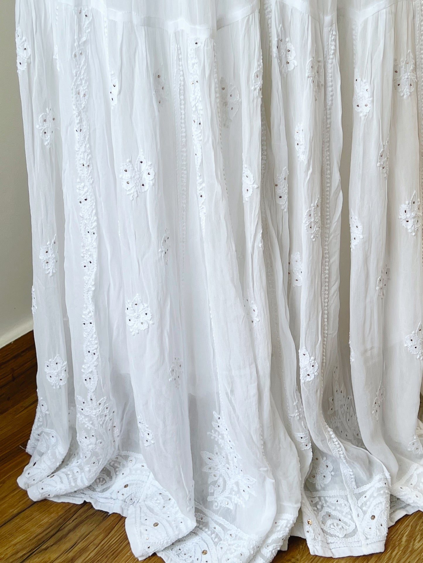 Georgette Sharara with Chikankari & Mukaish