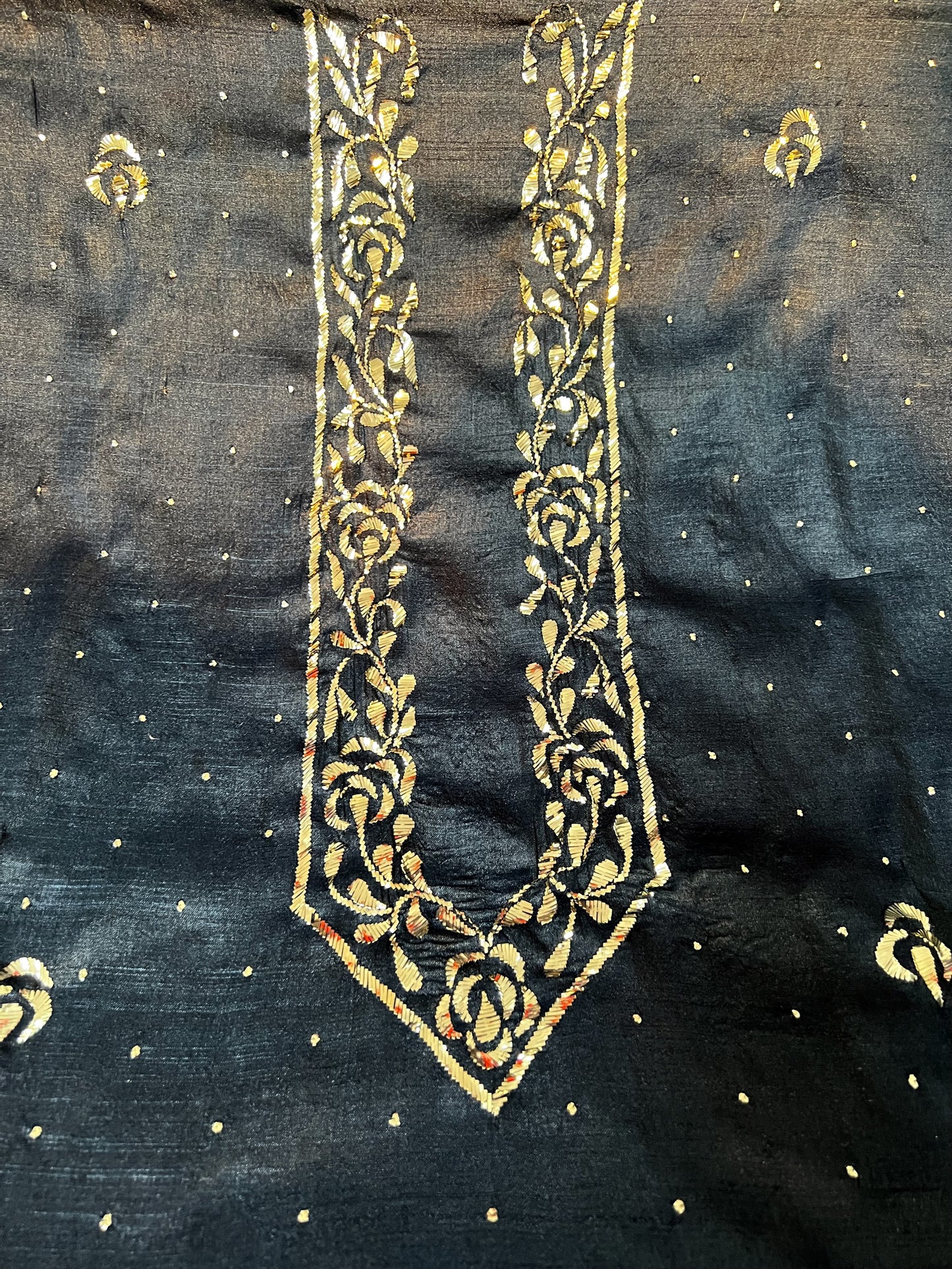 Pure Silk Kurta with Mukaish Badla & Kantha work Mukaish Dupatta