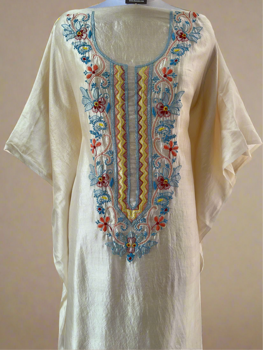 ShaSumz Ivory Pure Silk Kaftan