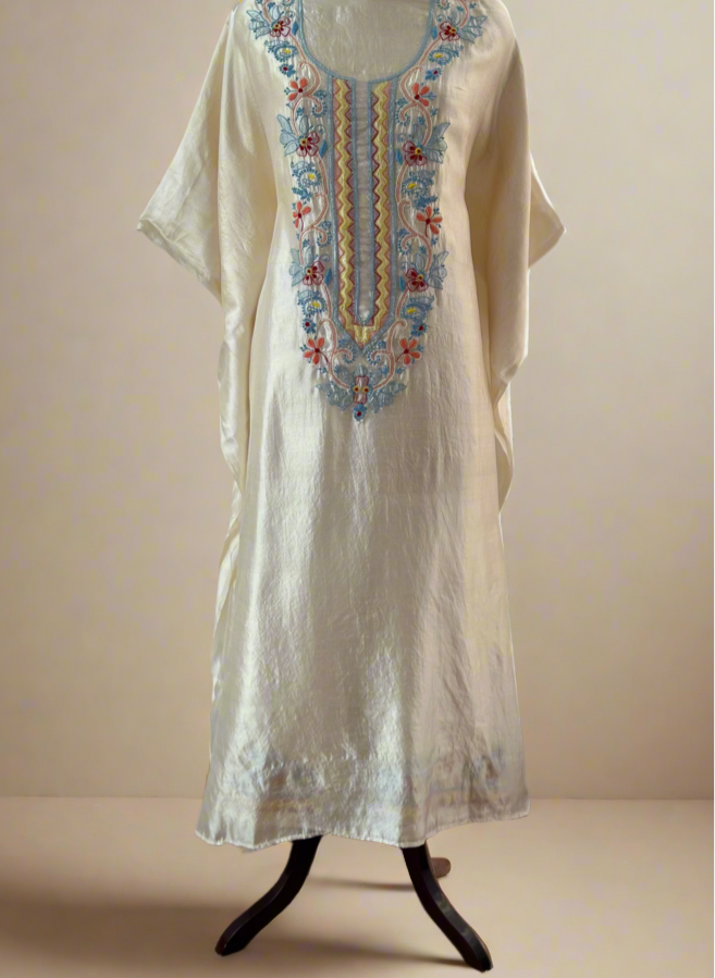 ShaSumz Ivory Pure Silk Kaftan