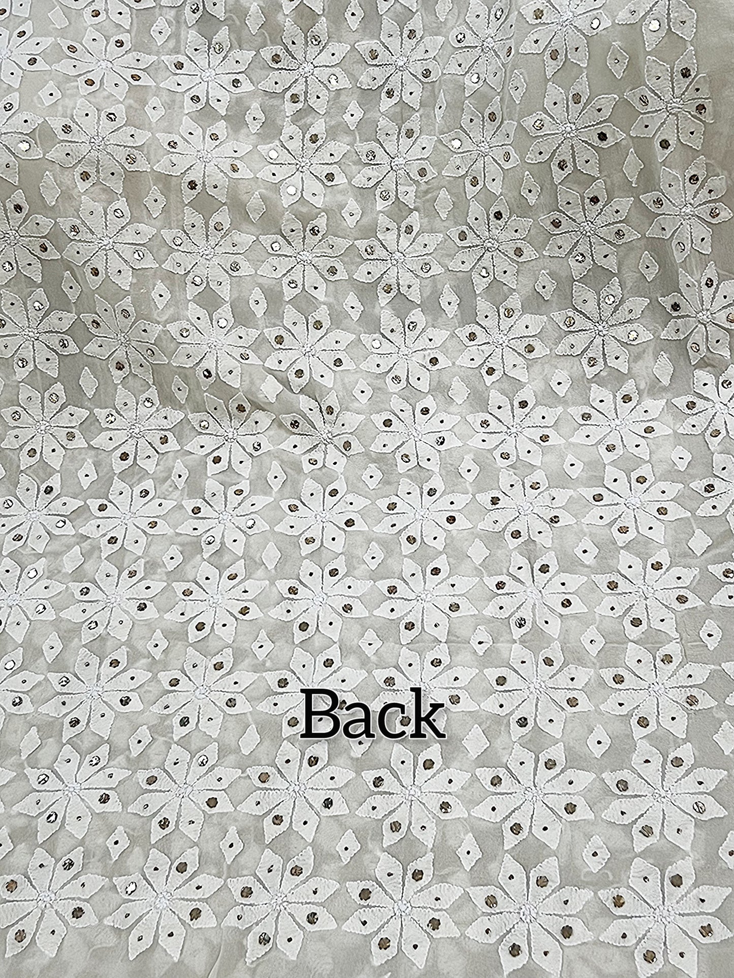 Ivory Pure Georgette Kurta with Chikankari & Mukaish