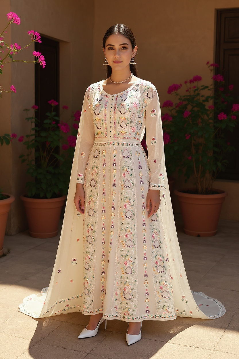 woman wearing shasumz signature anarkali