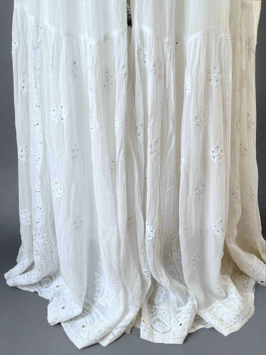 Georgette Sharara with Chikankari & Mukaish