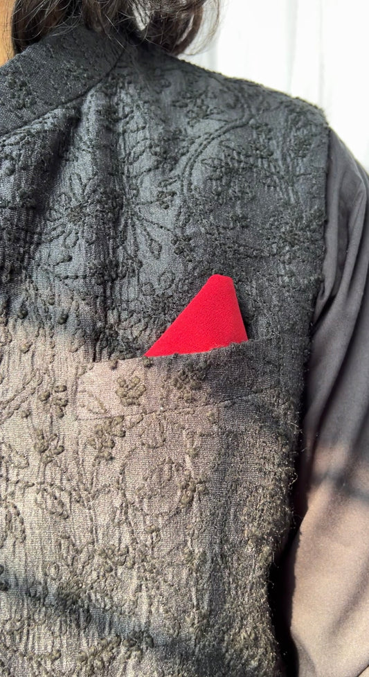 Black Silk Chikankari Jacket