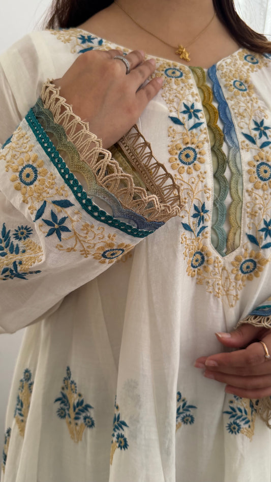 Boho-Chic Ivory Anarkali by ShaSumz