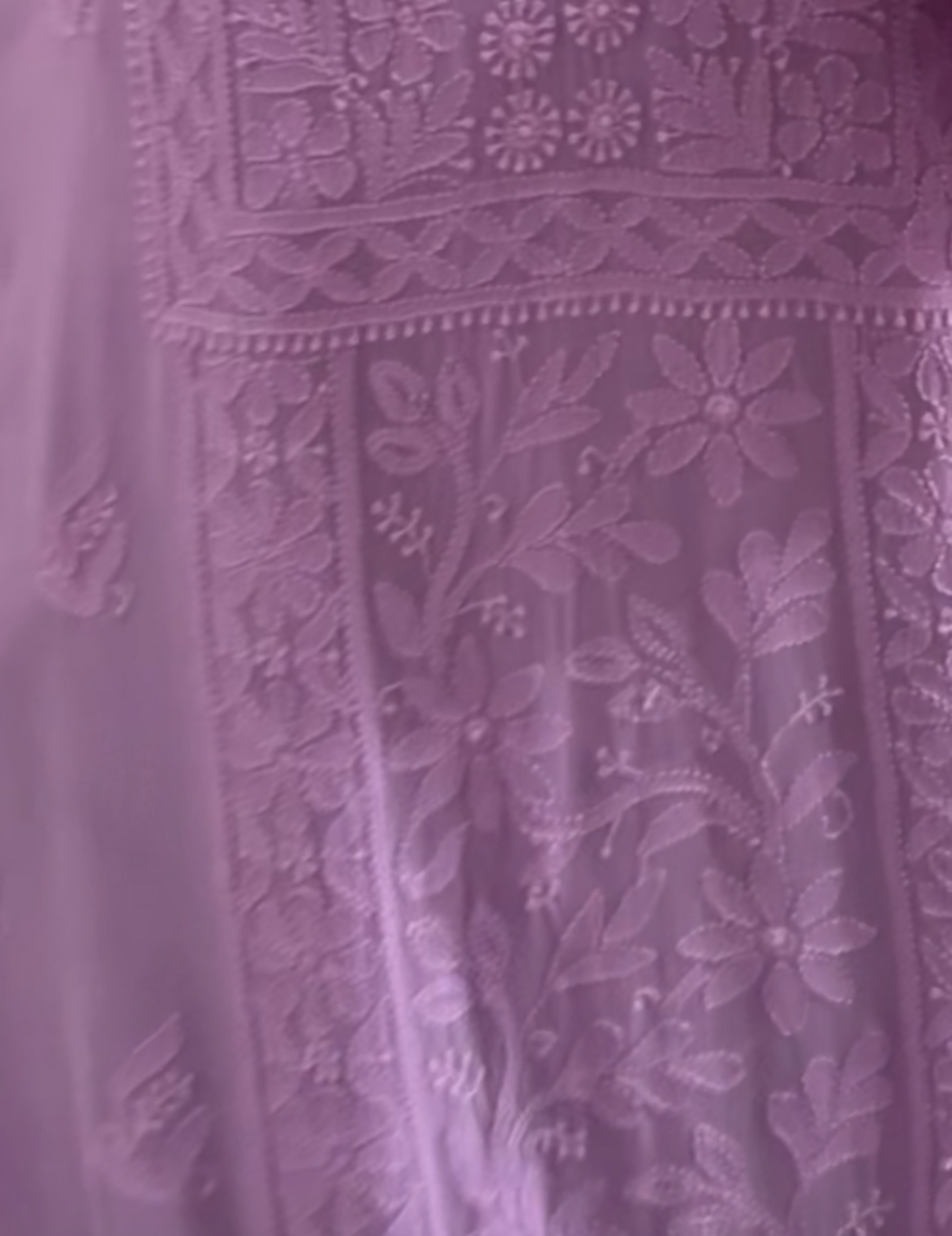 Lavender Georgette Kurti with Chikankari