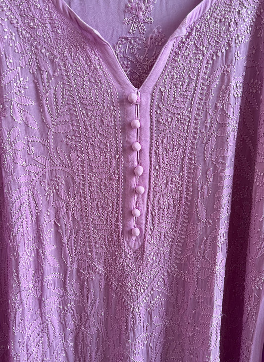 Pastel Purple Chikankari Kurta