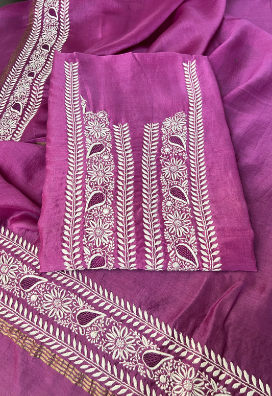 Mulberry Purple Chanderi Silk Suit