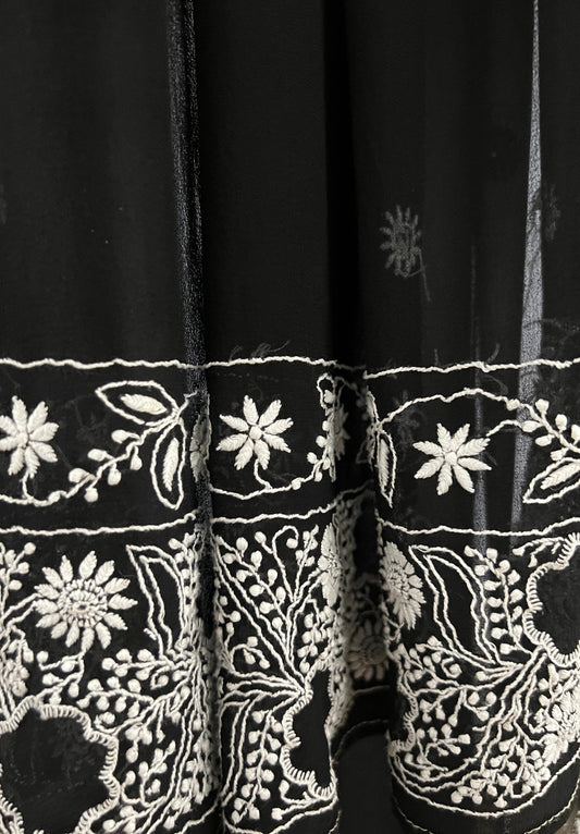 Black & White Pure Georgette Dupatta