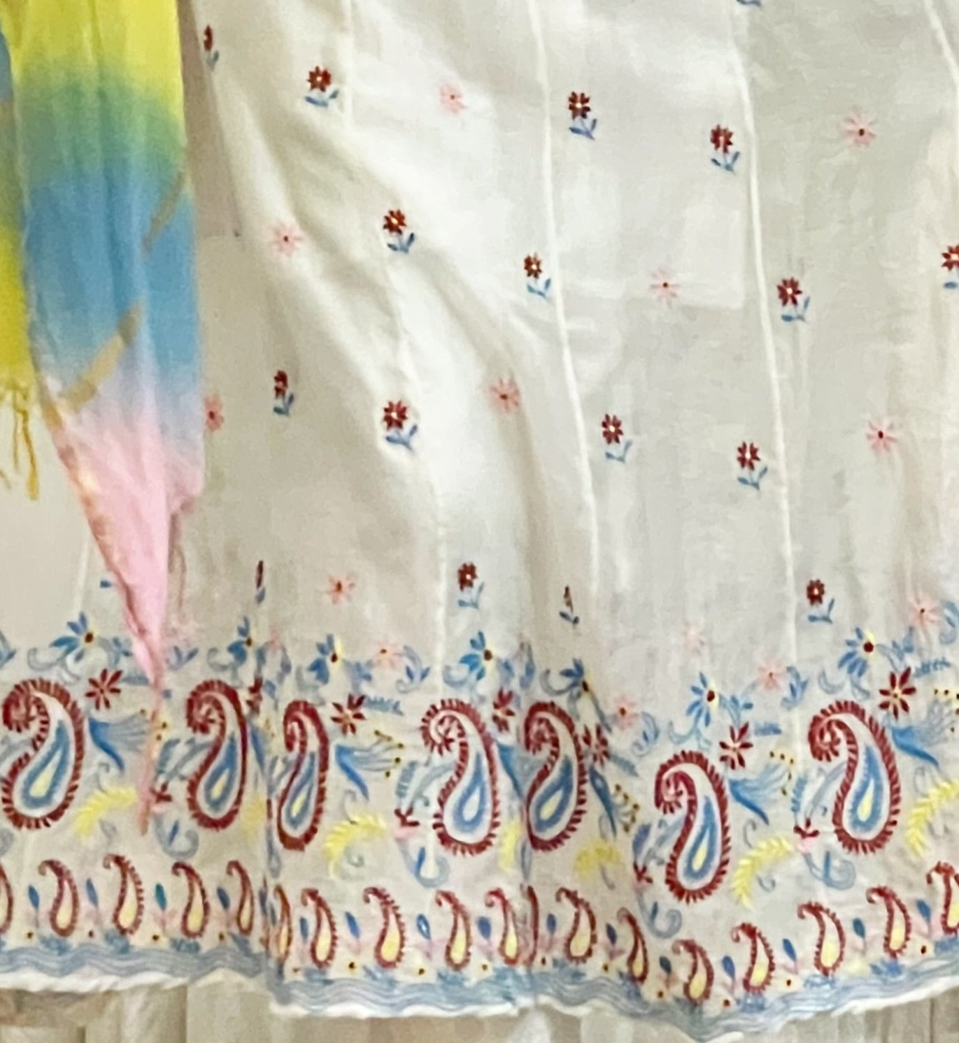 Pure Chanderi Anarkali with Multi Color Chikankari