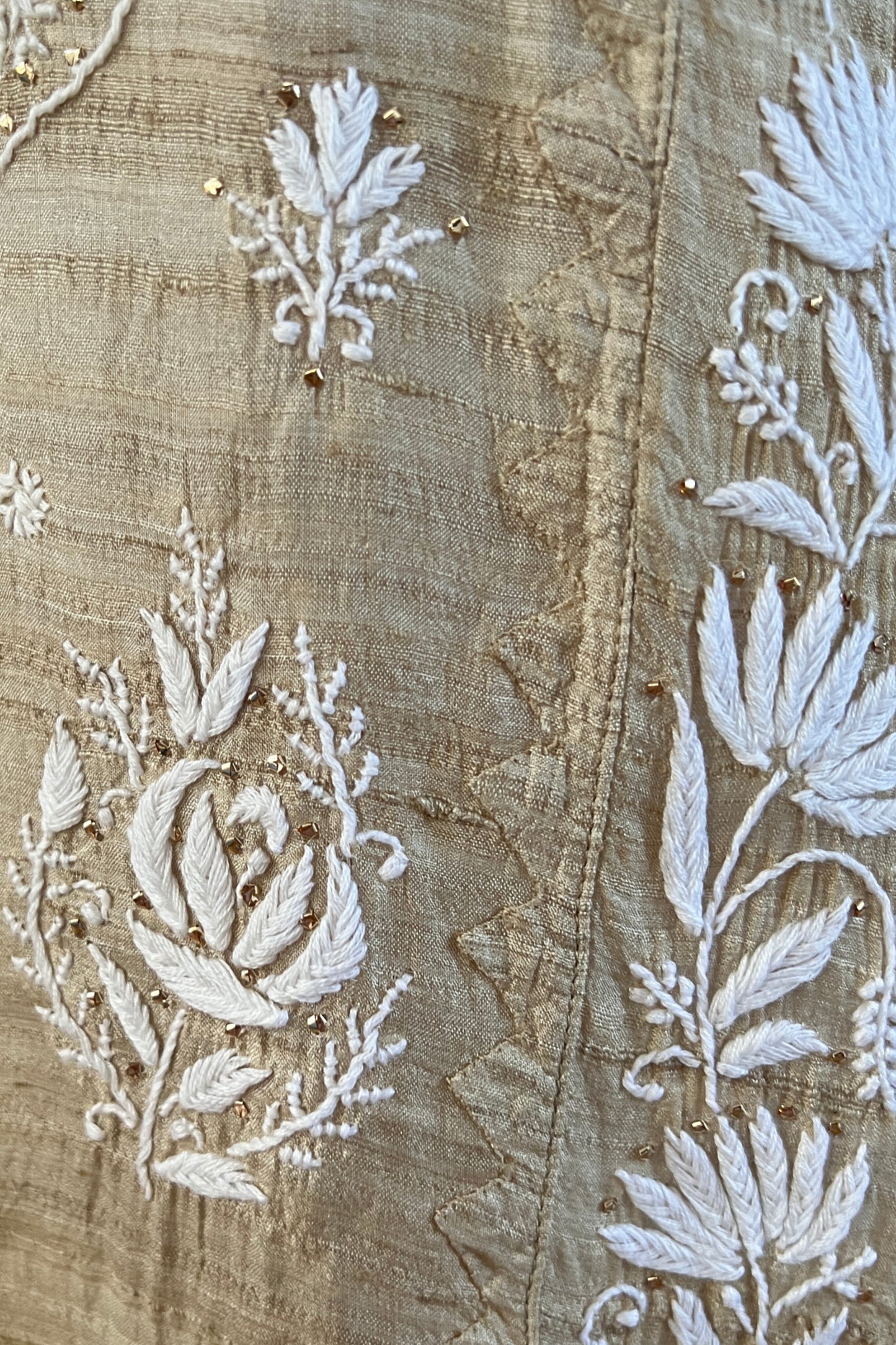 Pure Tussar Silk Kurta with Chikankari and Mukaish - ShaSumz