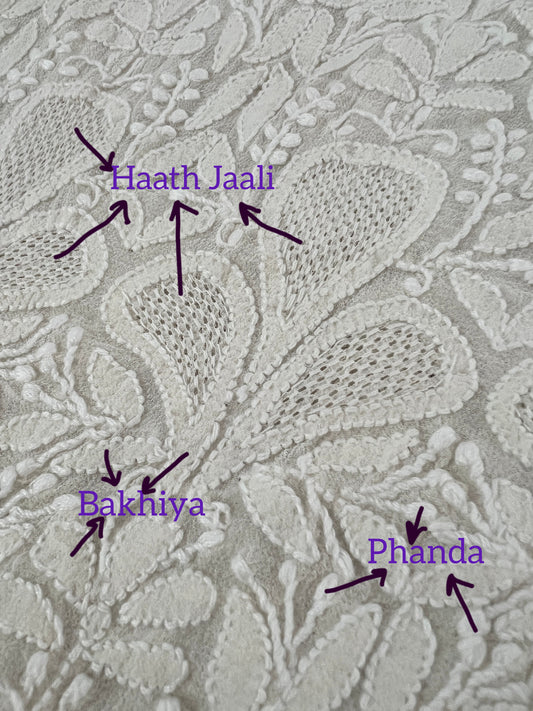 Pure Georgette Palazzo with Chikankari & Haath Jaali