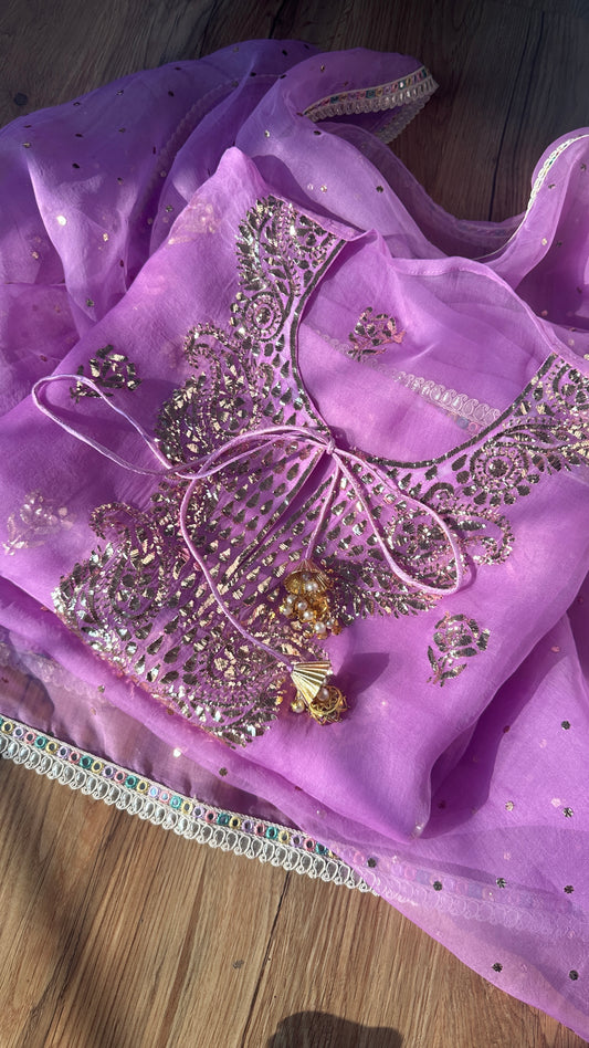 Lavender Purple Organza Suit