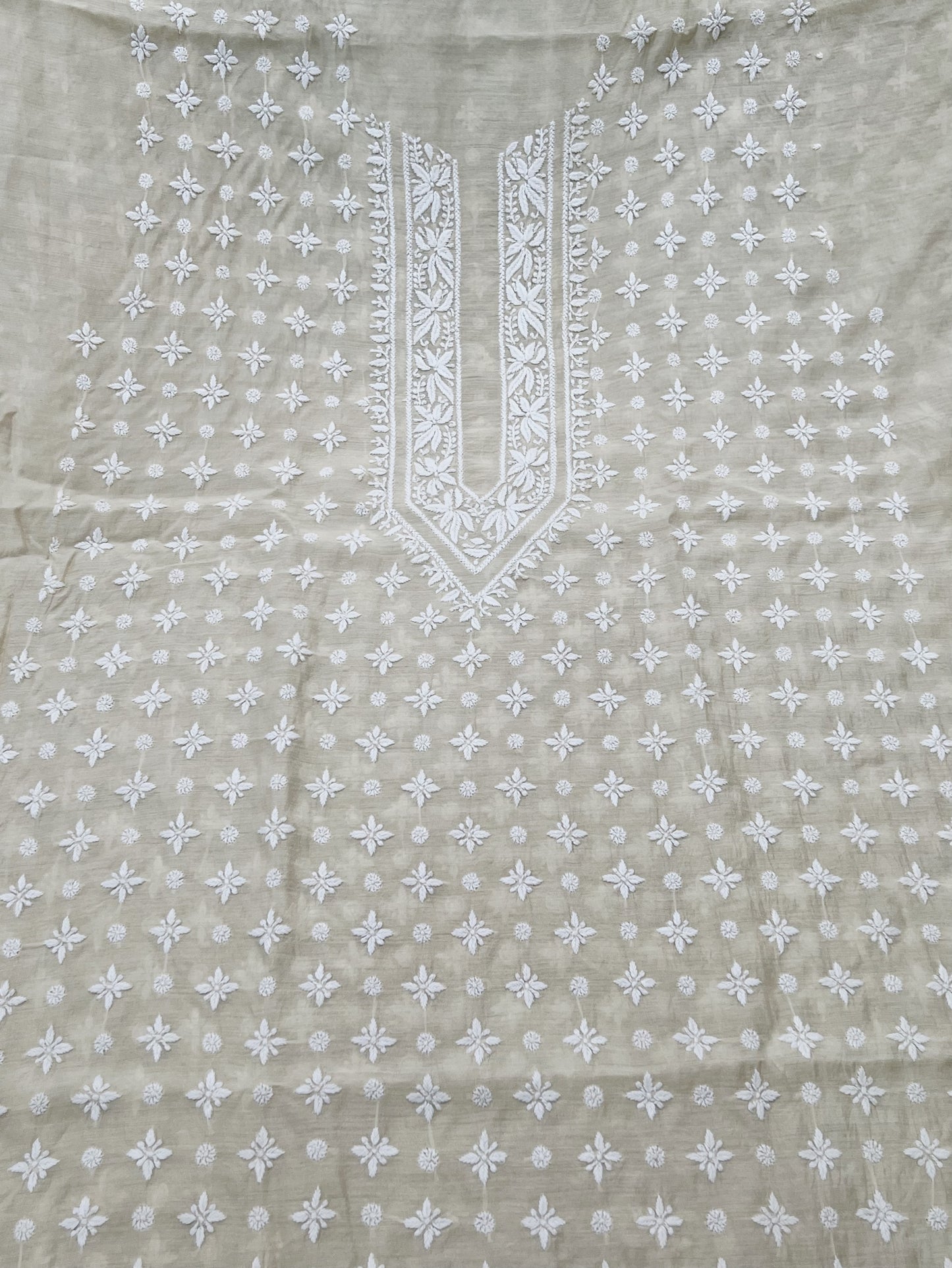 Pure Munga Silk Kurta with hand embroidered intricate Chikankari