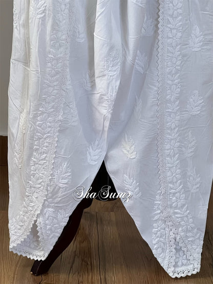 Cotton Chikankari Dhoti Pants