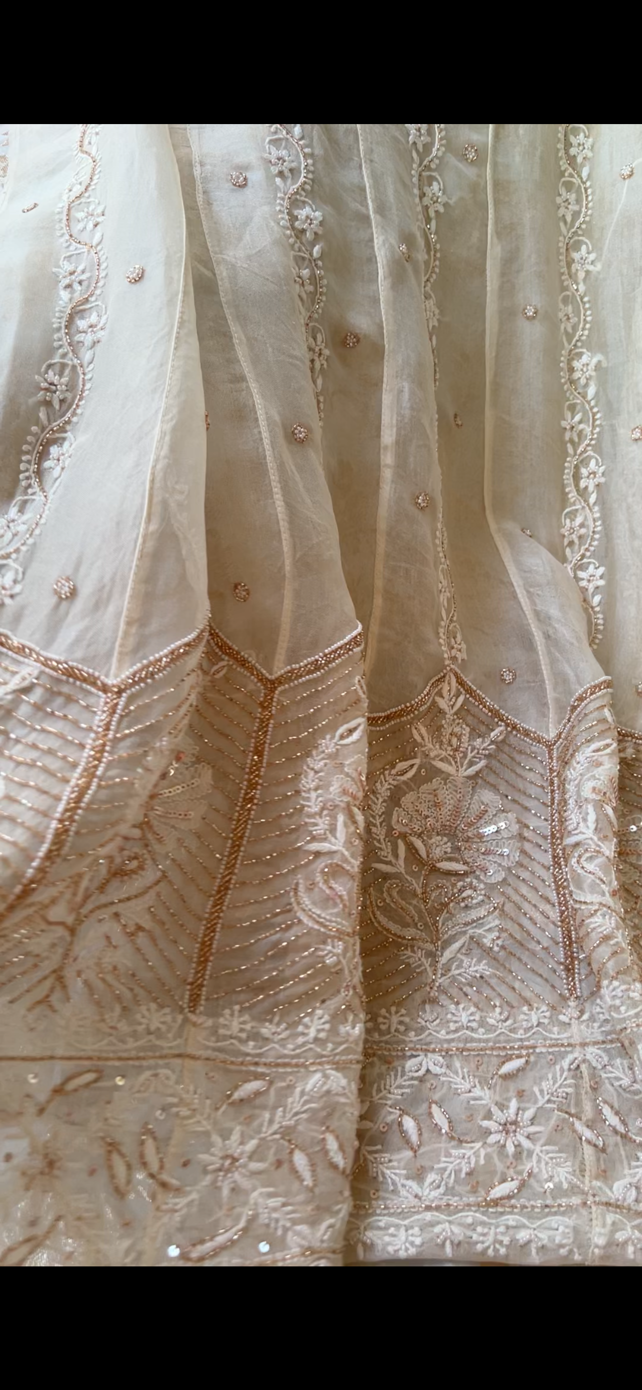 Pure Organza Silk Anarkali – Hand-Embroidered Chikankari & Luxe Embellishments