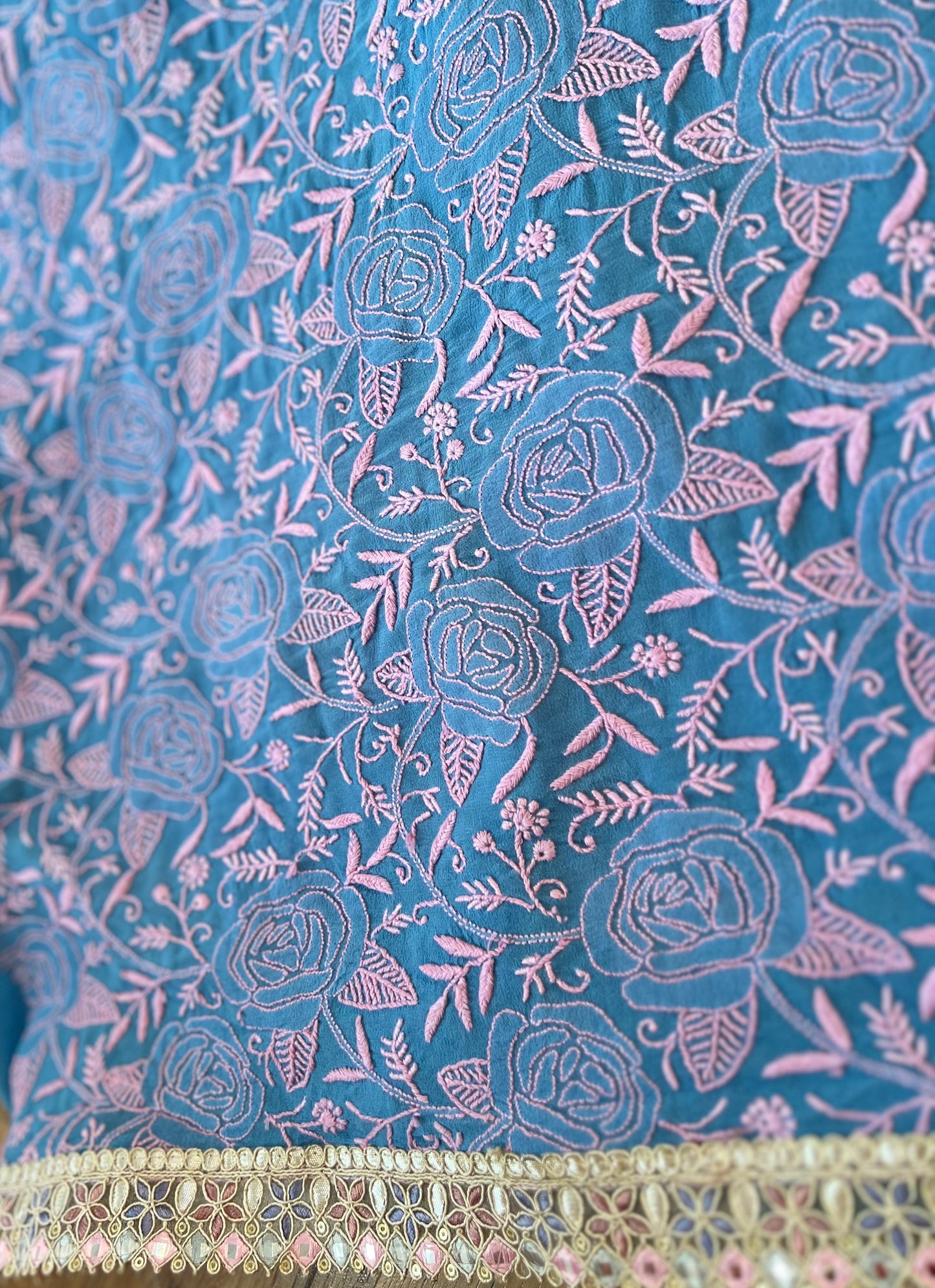 Azure Blue & Baby Pink Do Taar Chikankari Suit