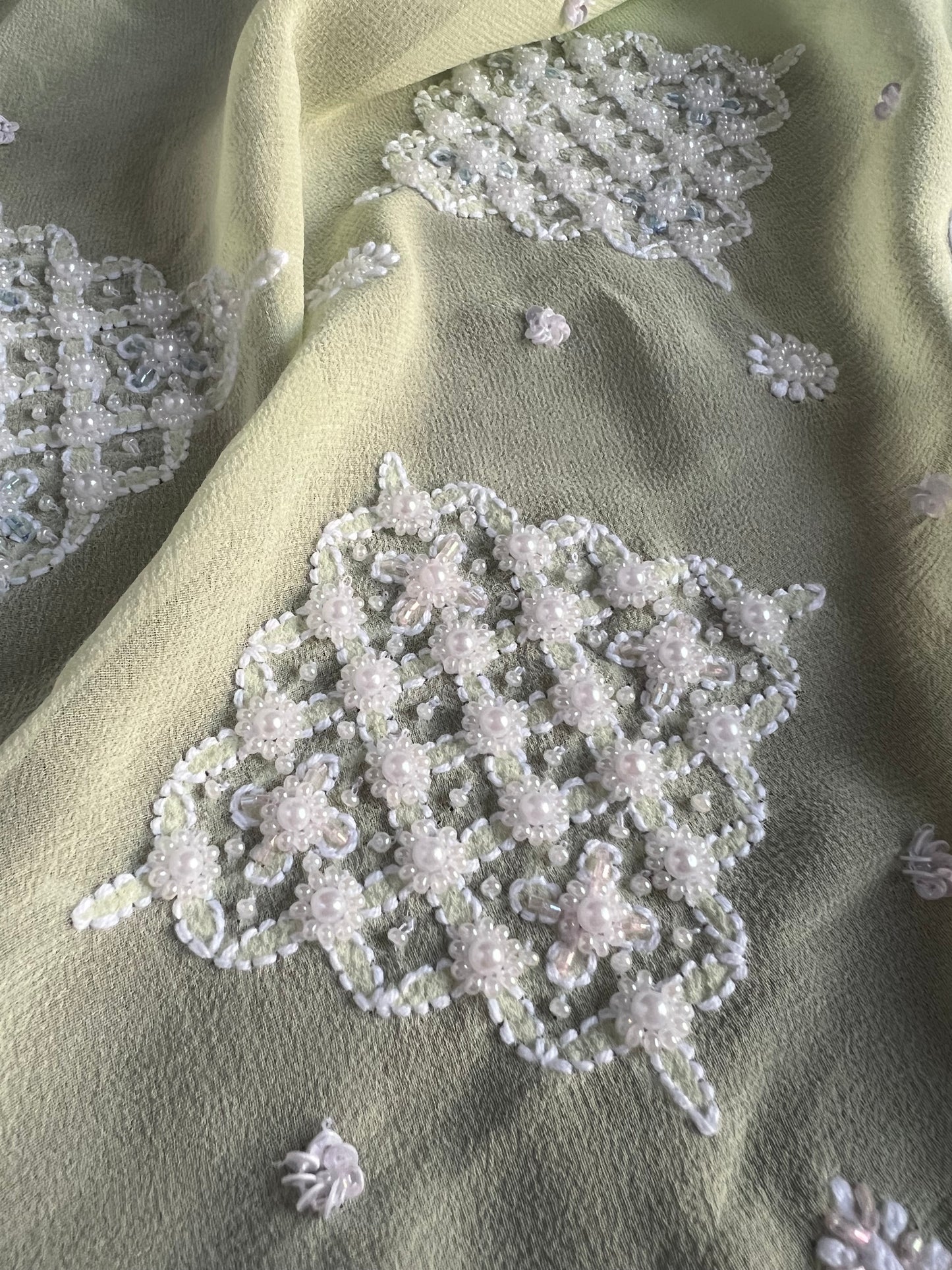 Pista Green Chikankari & Pearls Suit