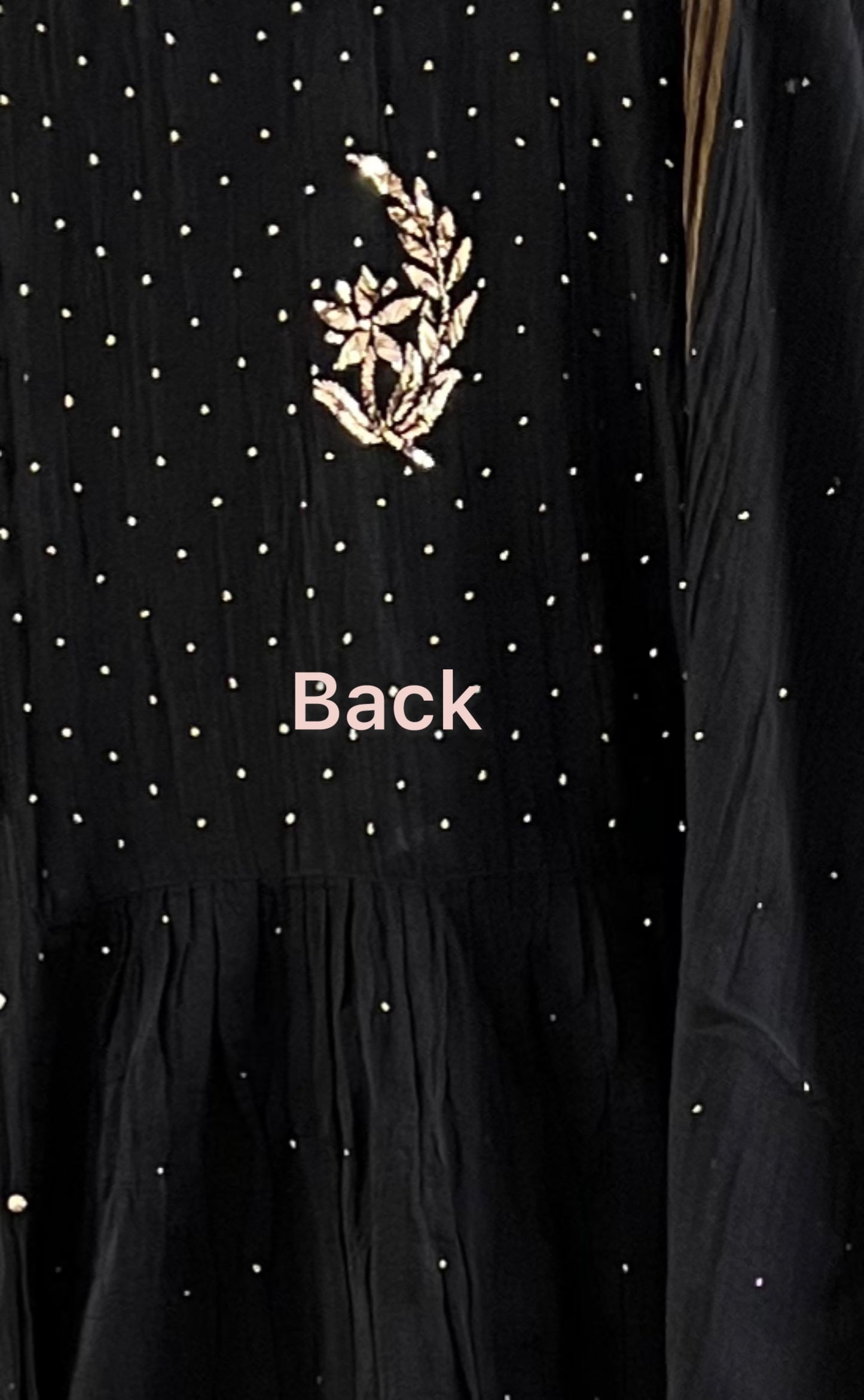 Black Mul Chanderi Bhopali Peshwaz with Mukaish