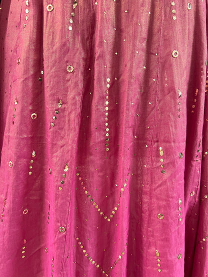 Tissue Chanderi Silk Lehanga with Mukaish