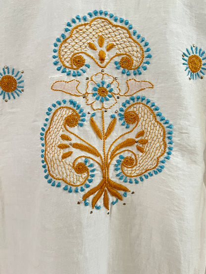 Chanderi Suit with Chikankari and Mukaish
