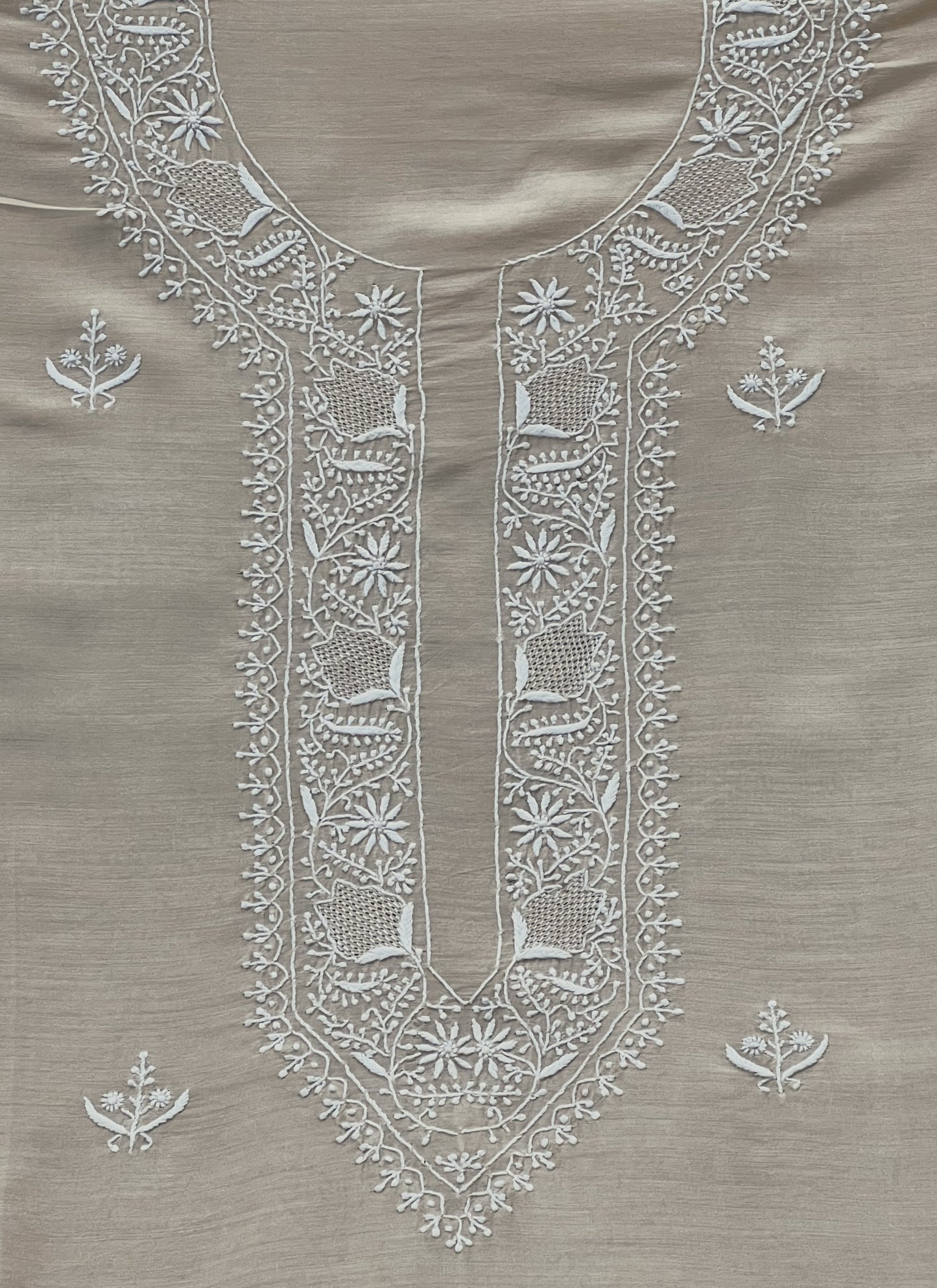 Pure Munga Silk Kurta with Chikankari