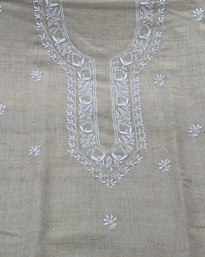 Pure Handwoven Khadi Kurta with Chikankari