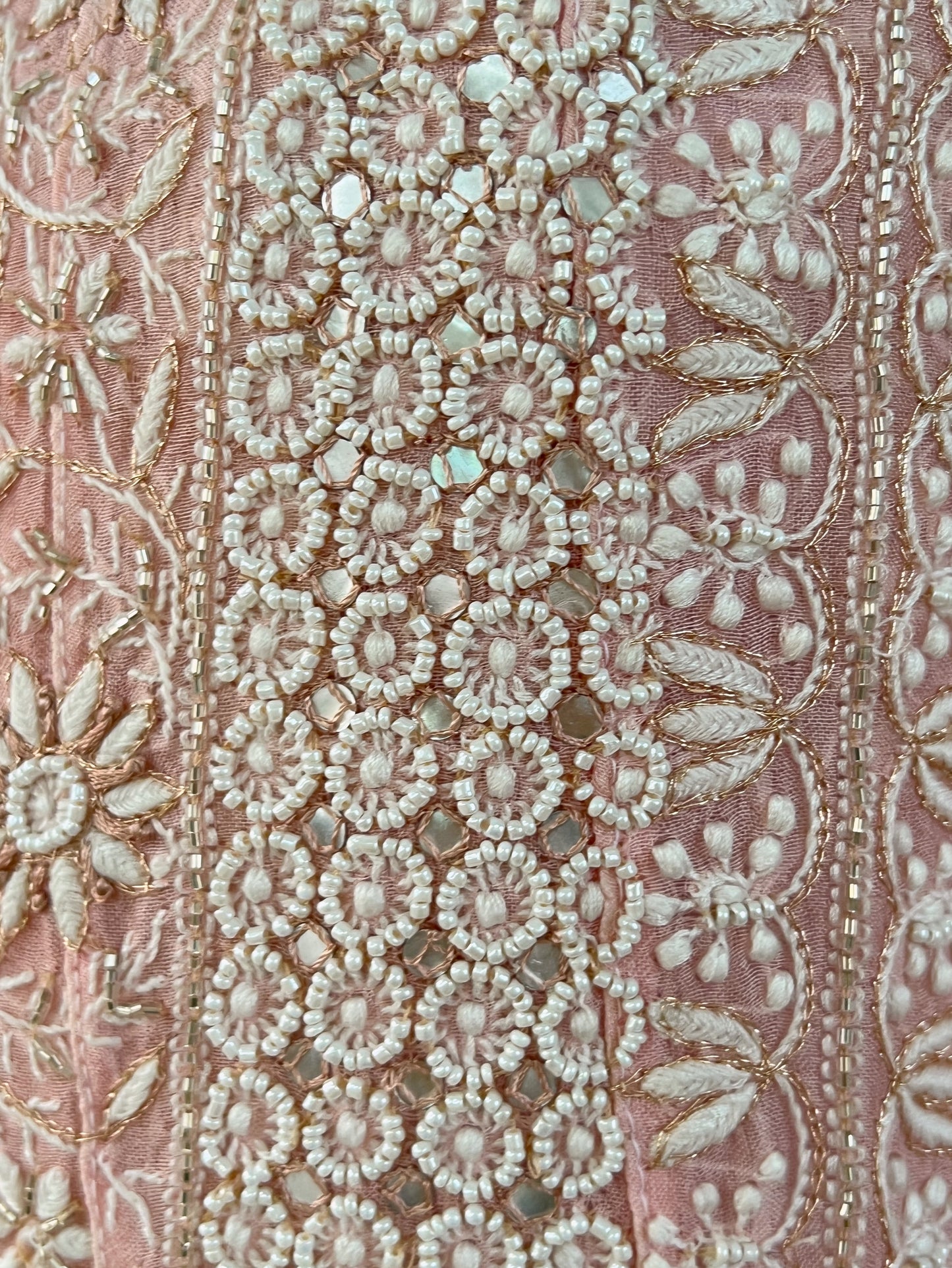 Pink Pure Organza Silk Anarkali – Hand-Embroidered Chikankari & Luxe Embellishments