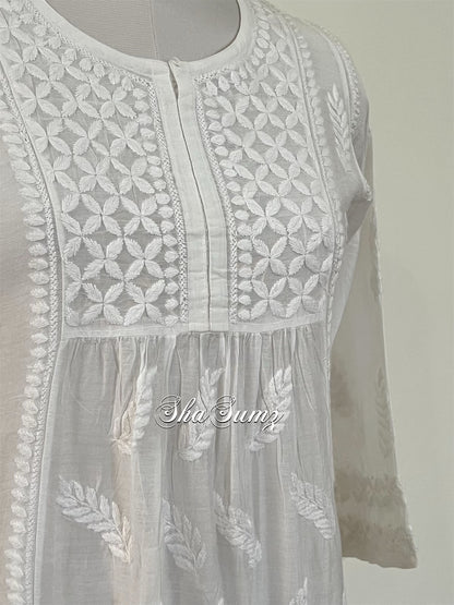 White Chikankari Kurti