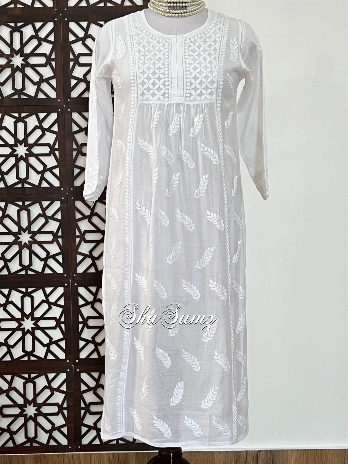 White Chikankari Kurti