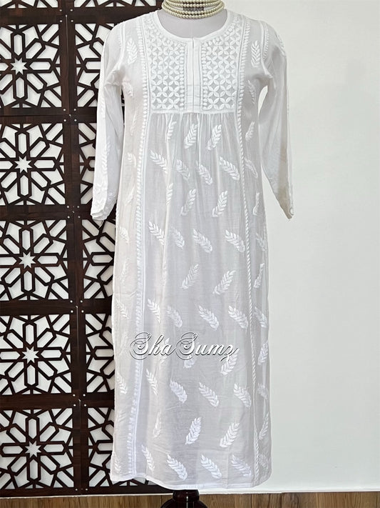 White Chikankari Kurti