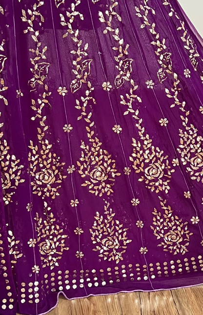 Pure Georgette Anarkali – Hand-Embroidered Mukaish 