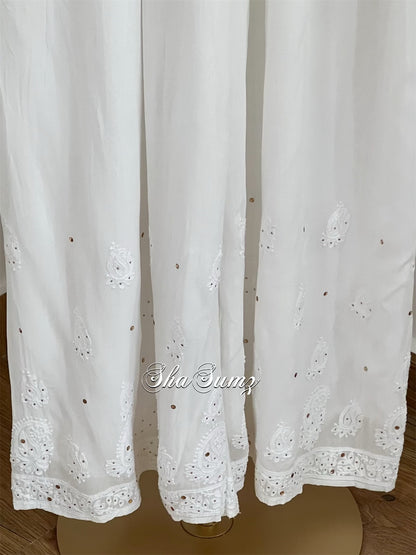 Georgette Palazzo with Chikankari & Mukaish