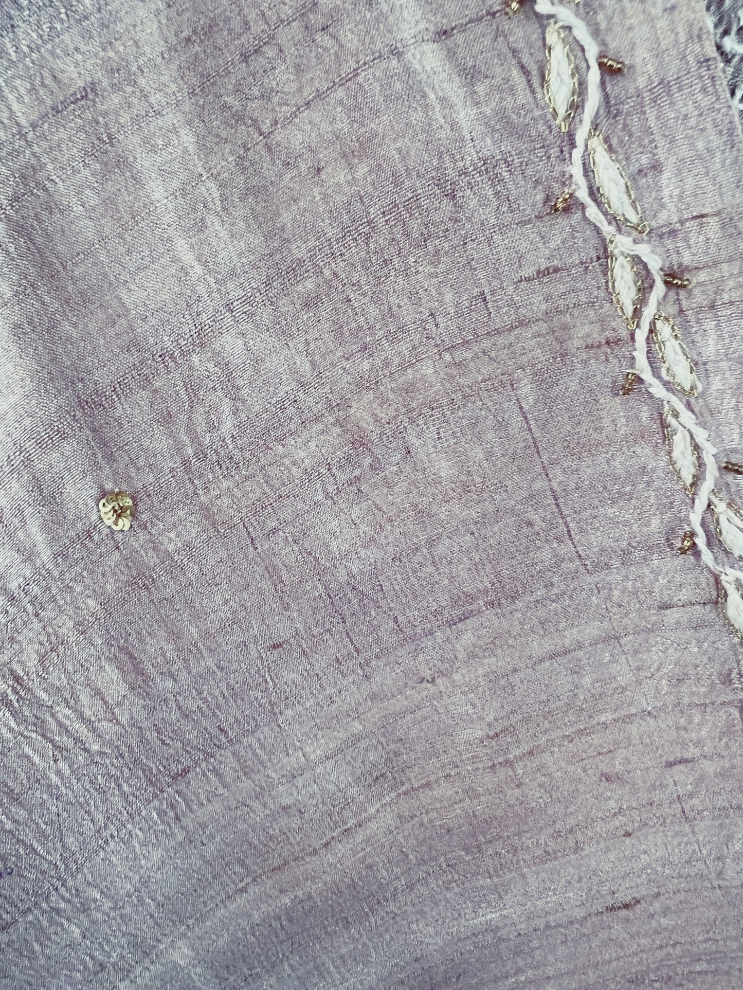 Pure Tussar Silk Chikankari with Embellishments | Eternal Craftsmanship