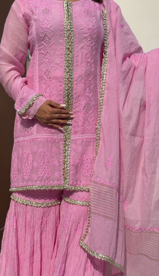 Pink Mul Chanderi Gharara