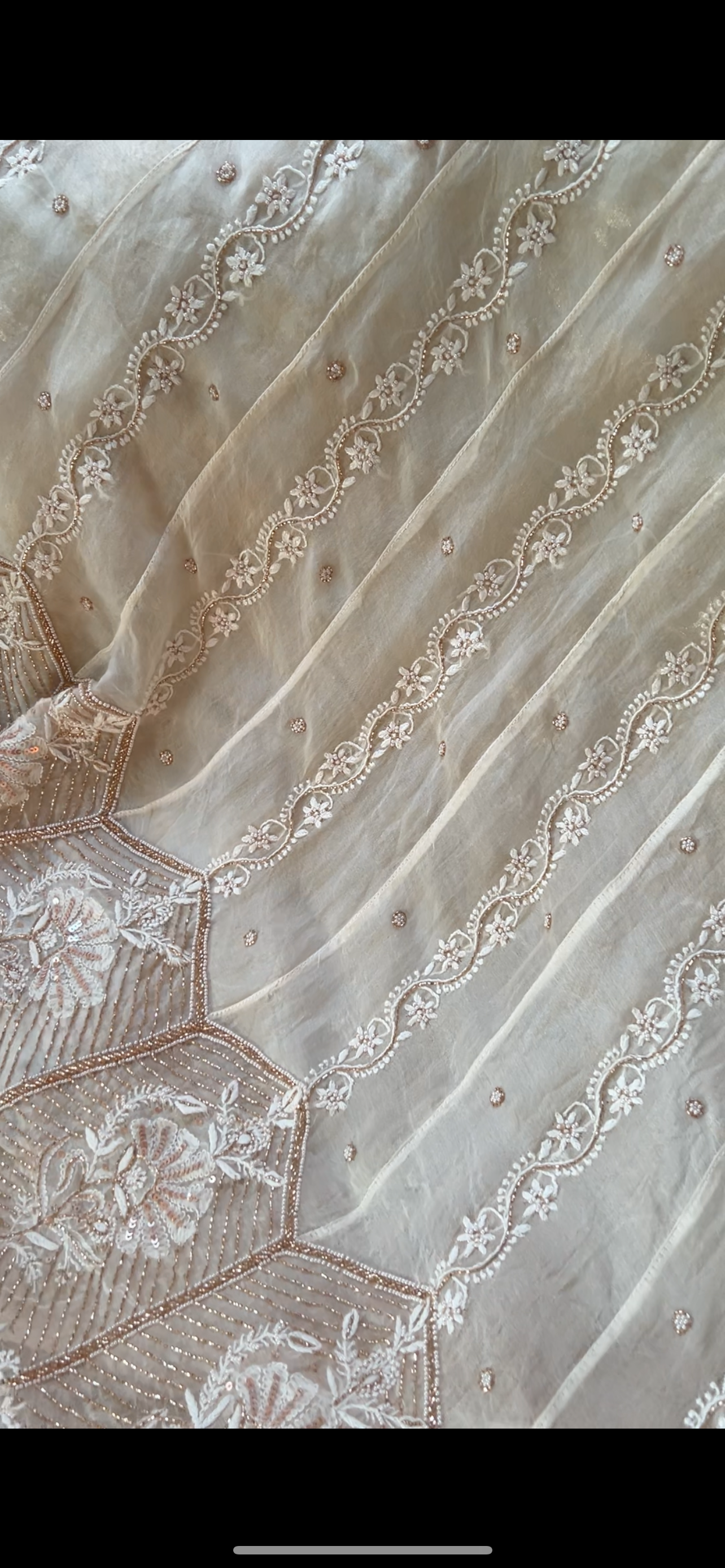 Pure Organza Silk Anarkali – Hand-Embroidered Chikankari & Luxe Embellishments