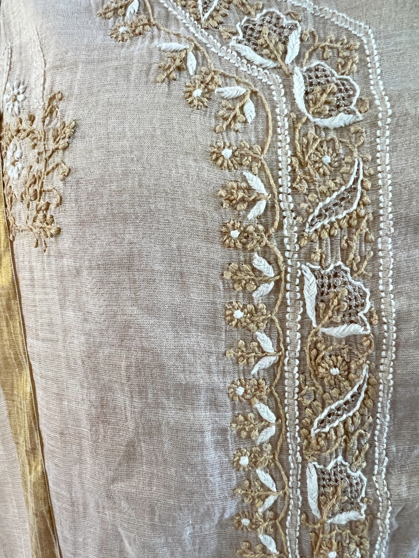 Pure Tissue Chanderi Silk Suit - Chand (crescent) Design